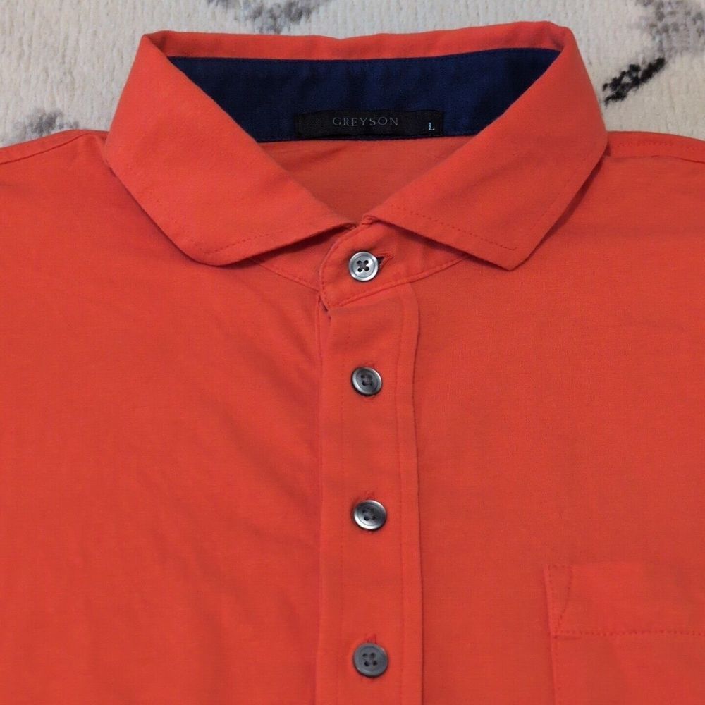Greyson Polo Shirt, Men's L Orange M H 4 Button Polo 5K